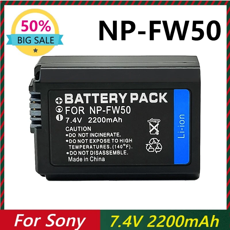 7.4V 2200mAh NP-FW50 Digita Battery For Sony ZV-E10 A6000 A6400 A6300 A6500 A7 A7II A7RII A7SII A7S A7S2 A7R
7.4V 2200mAh NP-FW50 Digita Battery For Sony ZV-E10 A6000 A6400 A6300 A6500 A7 A7II A7RII A7SII A7S A7S2 A7R