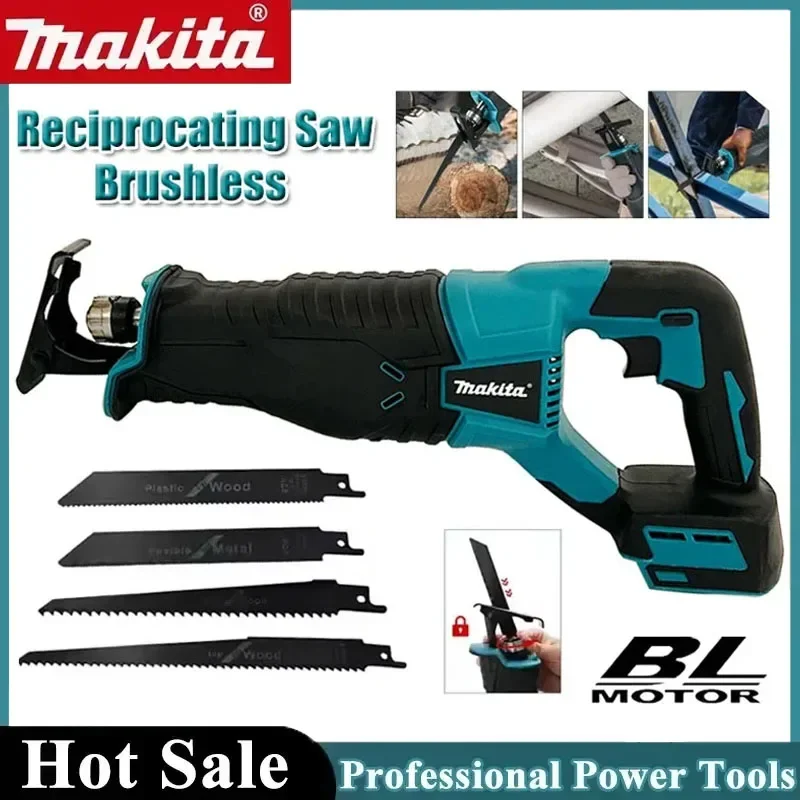 Бесщеточная сабельная пила Makita, портативный аккумуляторный электроинструмент с 4 пильными полотнами для батарей 20В/18В
Бесщеточная сабельная пила Makita, портативный аккумуляторный электроинструмент с 4 пильными полотнами для батарей 20В/18В