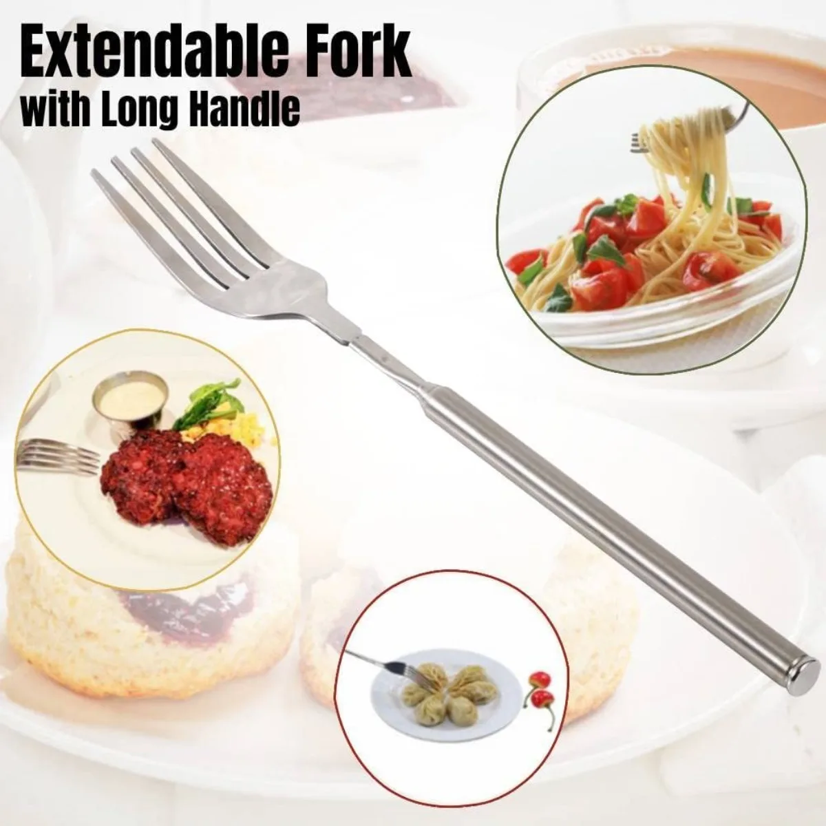 Silver Stainless Telescopic Extendable Fork Spoon Dinner Fruit Dessert Long Cutlery Barbecue Meat Fork Kitchen Accessories Tools
Silver Stainless Telescopic Extendable Fork Spoon Dinner Fruit Dessert Long Cutlery Barbecue Meat Fork Kitchen Accessories Tools