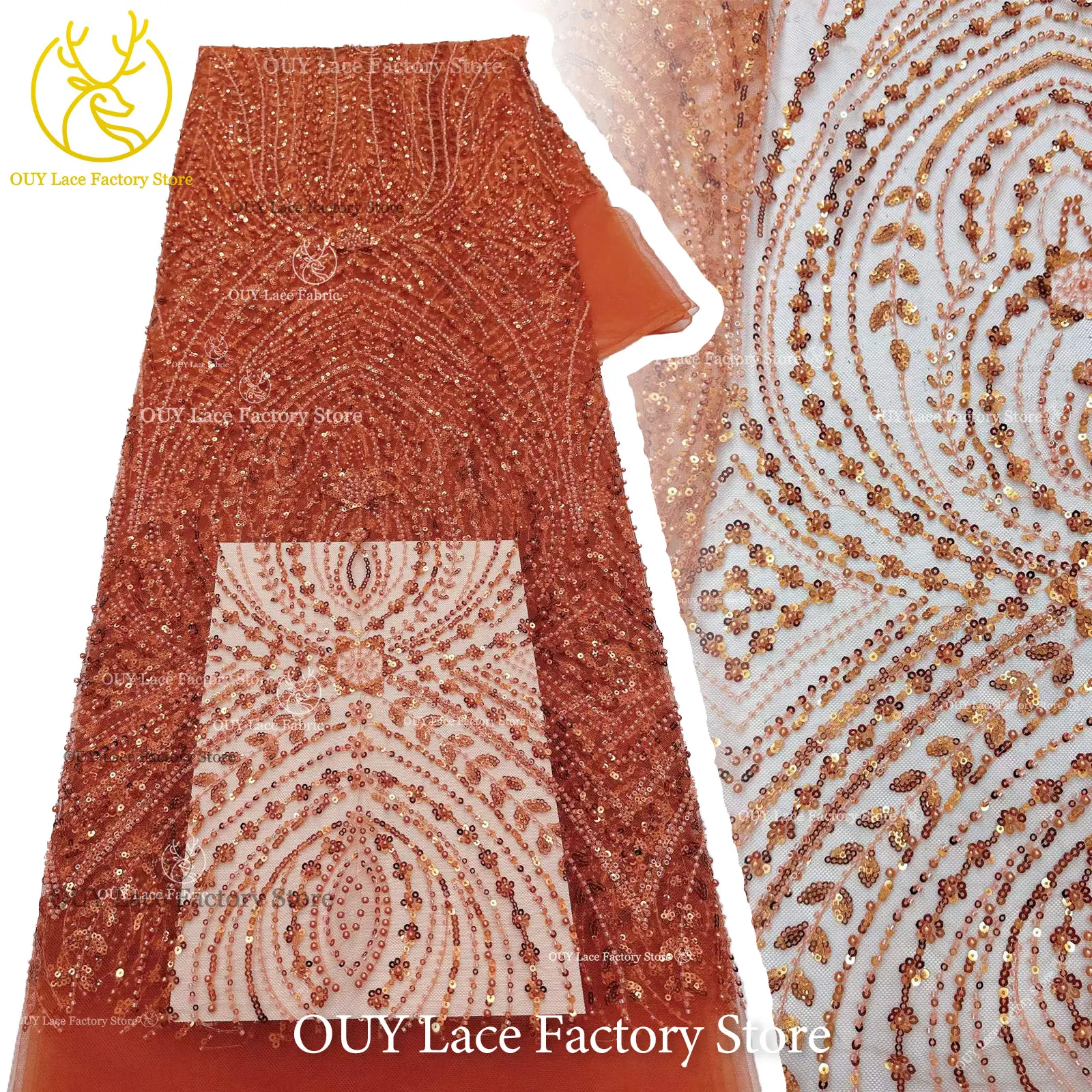 5 Yards African Beaded Sequins Lace Fabric 2026 High Quality Nigerian French Tulle Mesh Lace Fabric For Wedding Dress Sewing
5 Yards African Beaded Sequins Lace Fabric 2026 High Quality Nigerian French Tulle Mesh Lace Fabric For Wedding Dress Sewing