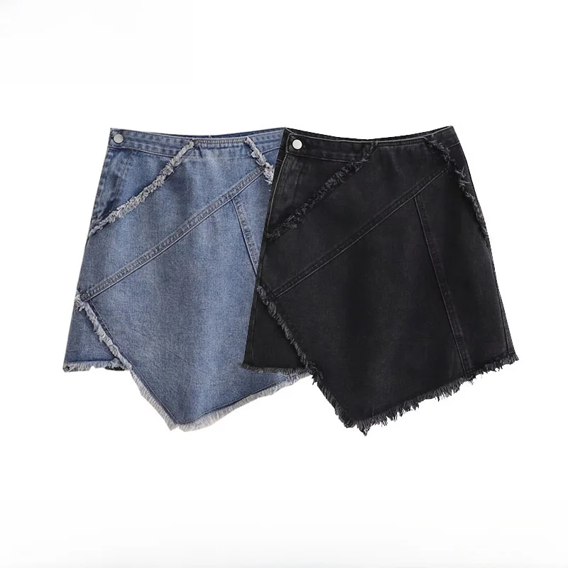 Spring Summer New Women's High Waist Asymmetrical Frayed Denim Skirt Fashionable Versatile ZR Style Standard Fit A-Line Skirt
Spring Summer New Women's High Waist Asymmetrical Frayed Denim Skirt Fashionable Versatile ZR Style Standard Fit A-Line Skirt