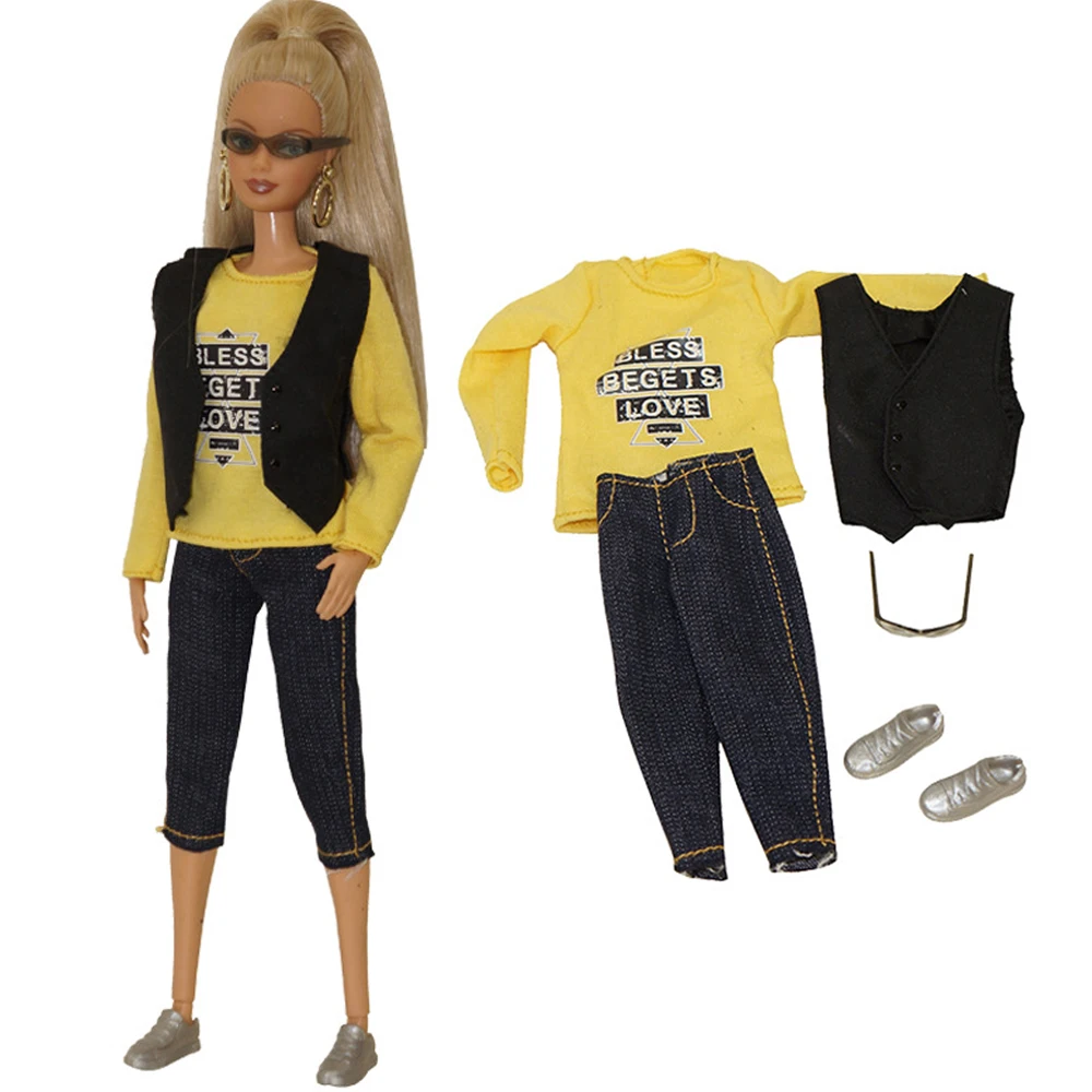 5 Items/Set Fashion Doll Outfit Jacket +Shirt +Shoes+Glasses+Pants for 30cm Doll Clothes Doll Accessories Kids Playhouse Toy
5 Items/Set Fashion Doll Outfit Jacket +Shirt +Shoes+Glasses+Pants for 30cm Doll Clothes Doll Accessories Kids Playhouse Toy