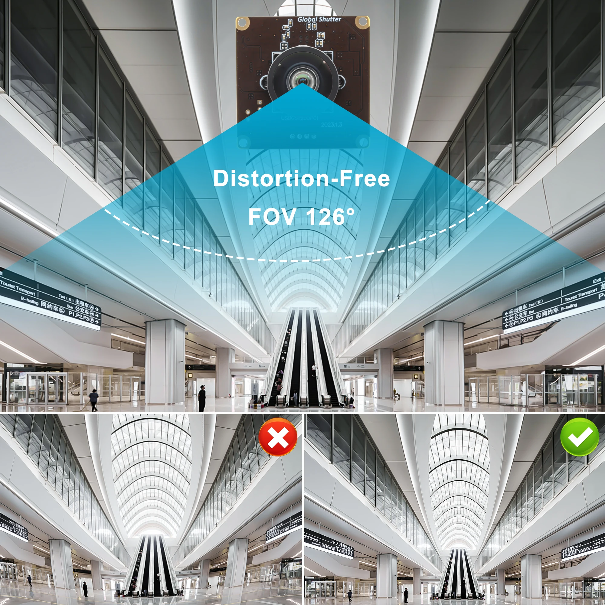 ELP Global Shutter Webcam Module 1200P Wide Degree No Distortion Aptina Sensor 90FPS USB Camera Module for Fast Moving Capturing
ELP Global Shutter Webcam Module 1200P Wide Degree No Distortion Aptina Sensor 90FPS USB Camera Module for Fast Moving Capturing