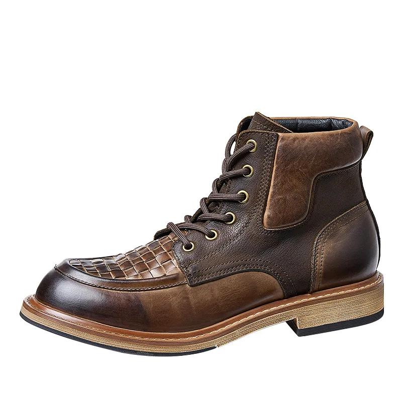 Men's Shoes Retro nostalgia braided cowhide men's Boots Leather ankle Boots Motorcycle Boots Riding boots high-quality ankle boo
Men's Shoes Retro nostalgia braided cowhide men's Boots Leather ankle Boots Motorcycle Boots Riding boots high-quality ankle boo
