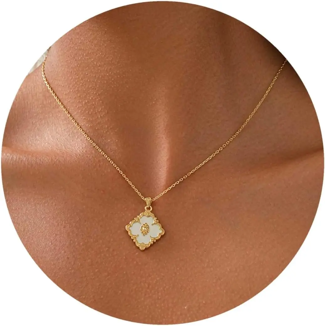 Dainty Gold Clover Pendant Necklace Colorful Lucky Charm Jewelry for Women
Dainty Gold Clover Pendant Necklace Colorful Lucky Charm Jewelry for Women