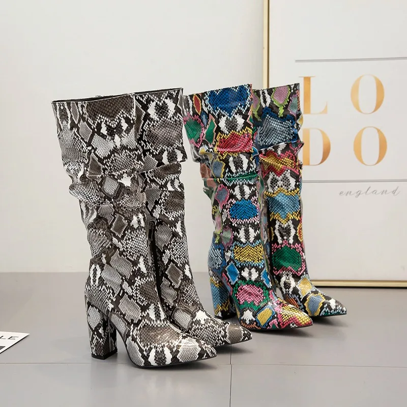 Women's Boots 2026 New Snake Patterned Knee-High Boots Designer Shoes for Women Spring Pointed Fashion Boots Zapatos De Mujer
Women's Boots 2026 New Snake Patterned Knee-High Boots Designer Shoes for Women Spring Pointed Fashion Boots Zapatos De Mujer