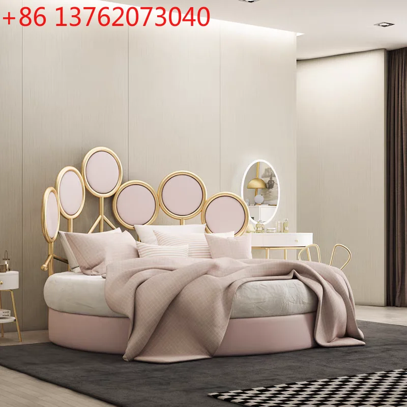 Headboard Frame Round Bed Wooden Shelves Design Twin King Size Double Bed Luxury Space Saving Lit 2 Personnes Bedroom Furniture
Headboard Frame Round Bed Wooden Shelves Design Twin King Size Double Bed Luxury Space Saving Lit 2 Personnes Bedroom Furniture