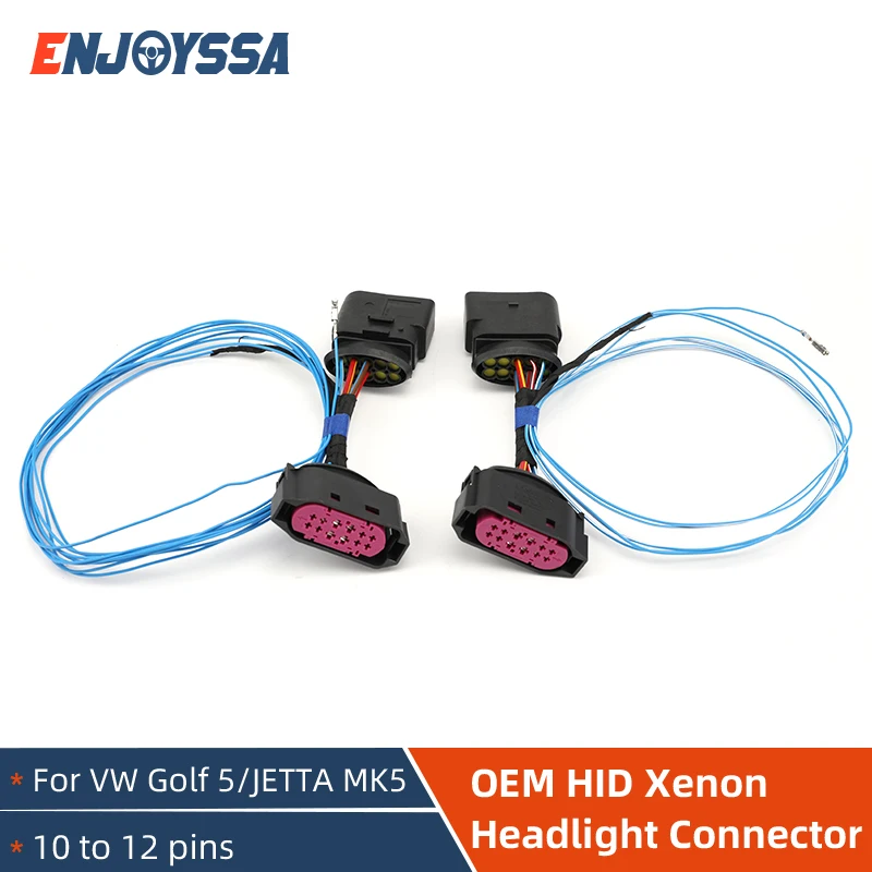 OEM HID Xenon Headlight Cable Adapter For VW Jetta MK5 Golf 5 Car Parts 10 to 12 Pin Connector
OEM HID Xenon Headlight Cable Adapter For VW Jetta MK5 Golf 5 Car Parts 10 to 12 Pin Connector