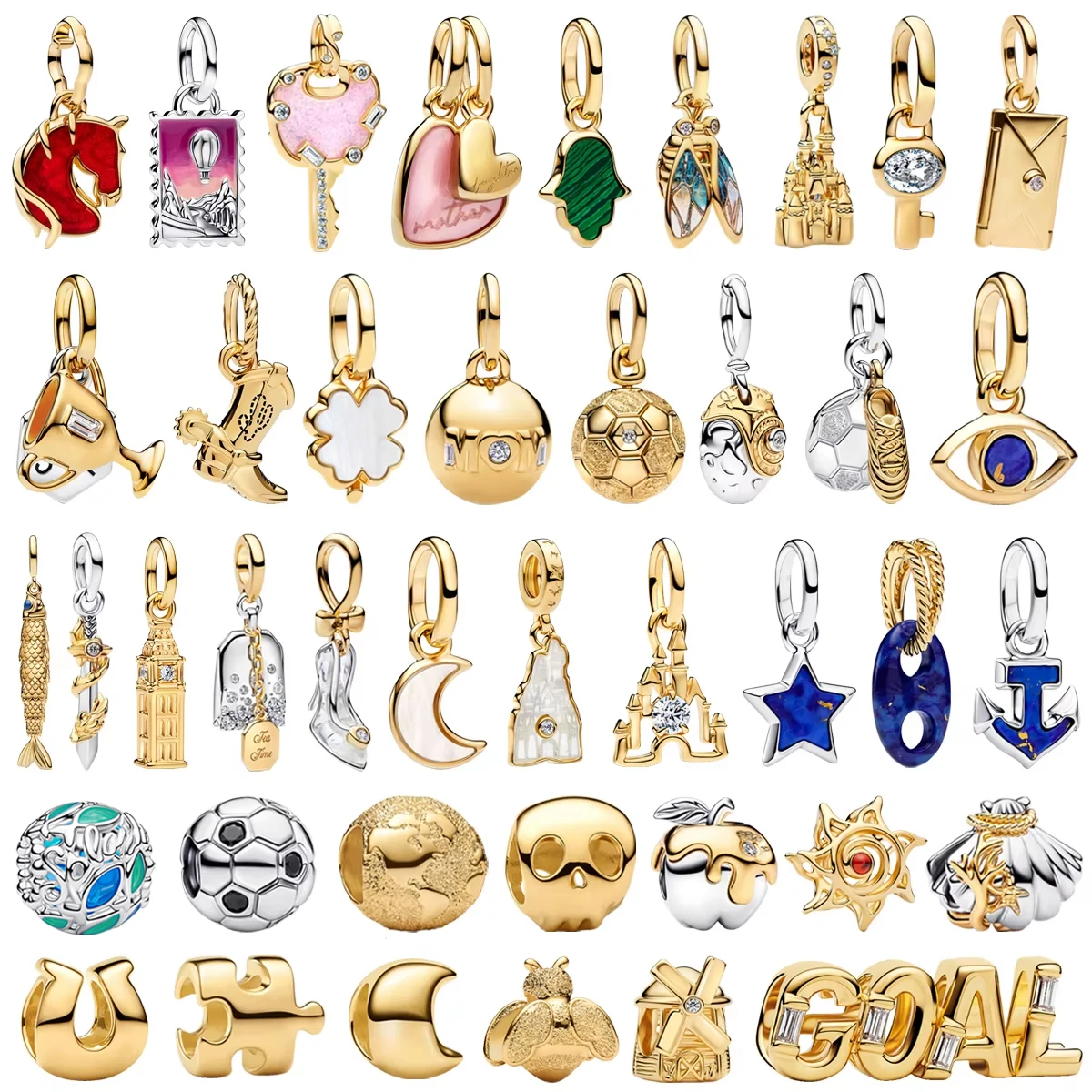 Hot Sales 925 Sterling Silver Gold Football Castle Shell Butterfly Bead Pendant fit Women's DIY Bracelet Necklace Jewelry Gift
Hot Sales 925 Sterling Silver Gold Football Castle Shell Butterfly Bead Pendant fit Women's DIY Bracelet Necklace Jewelry Gift