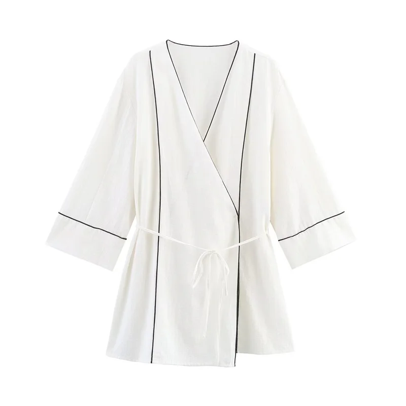 2025 Women's Summer Suit New White Long Sleeve Double-breasted Jacket Wide Leg Pants Set with Belt Decoration Casual Fashion
2025 Women's Summer Suit New White Long Sleeve Double-breasted Jacket Wide Leg Pants Set with Belt Decoration Casual Fashion