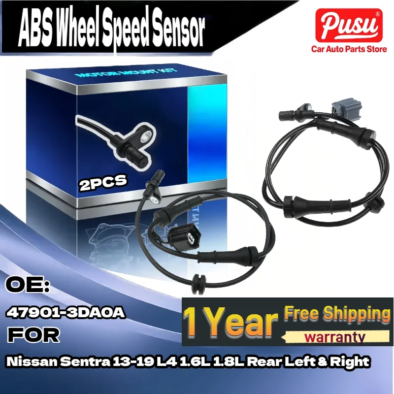 2x Rear Left & Right ABS Wheel Speed Sensor for Nissan Sentra 2013-2019 L4 1.6L 1.8L 47901-3DA0A 
2x Rear Left & Right ABS Wheel Speed Sensor for Nissan Sentra 2013-2019 L4 1.6L 1.8L 47901-3DA0A