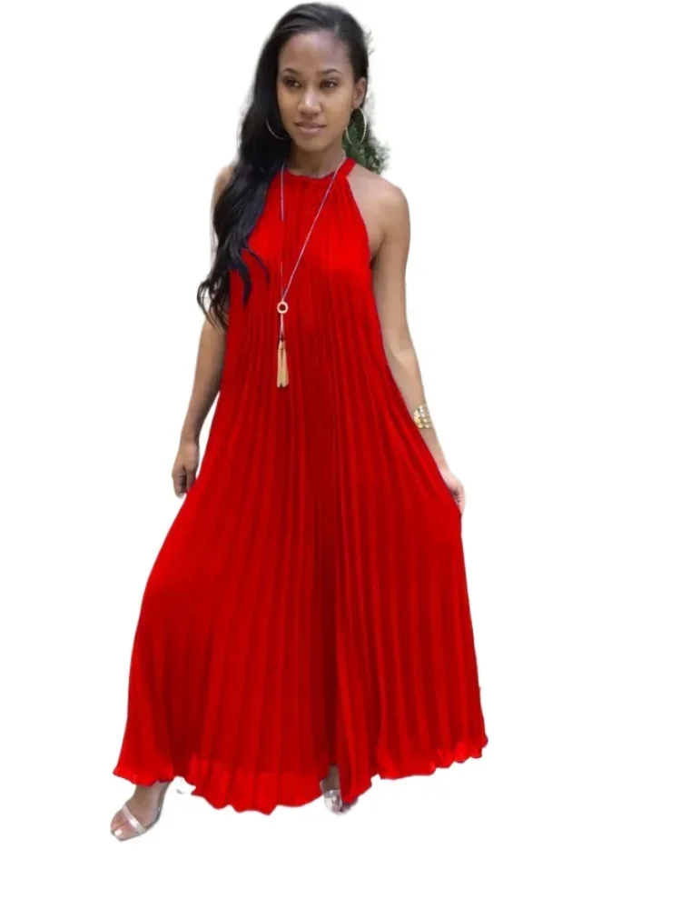 Blue Black White Maxi Dress Women Sexy Off Shoulder Sundress Party Elegant Summer Loose Fashion Solid Halter Blue Pleated Long D
Blue Black White Maxi Dress Women Sexy Off Shoulder Sundress Party Elegant Summer Loose Fashion Solid Halter Blue Pleated Long D
