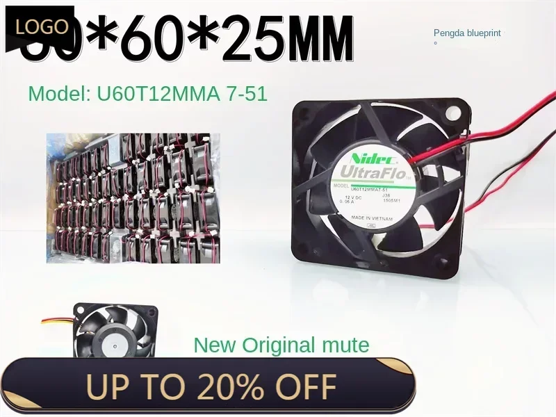 Бесшумный Nidec U60T12MMA7-51 6025 6 см 12 В 24 В 0,06 А вентилятор охлаждения материнской платы корпуса 60*60*25 мм
Бесшумный Nidec U60T12MMA7-51 6025 6 см 12 В 24 В 0,06 А вентилятор охлаждения материнской платы корпуса 60*60*25 мм