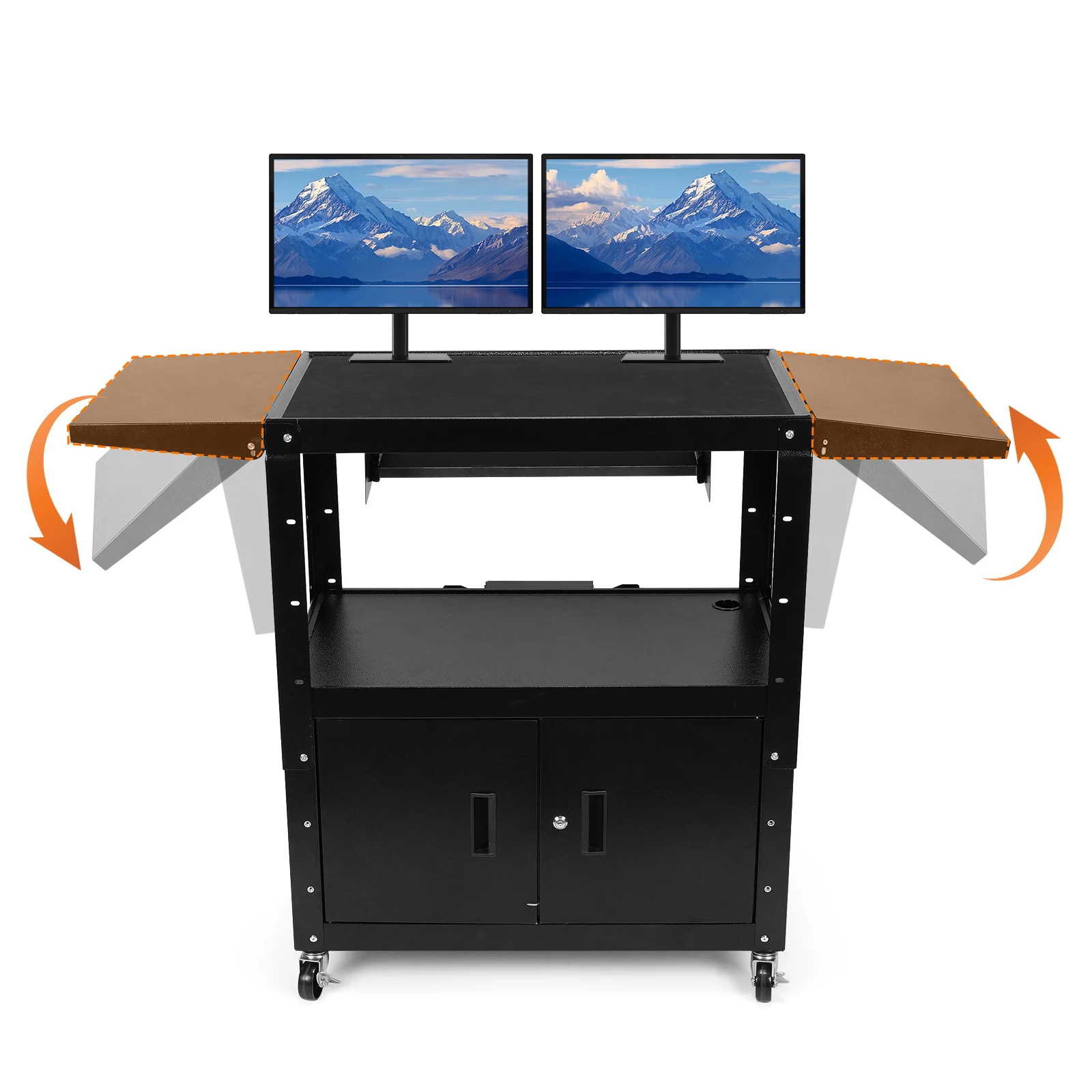 Large AV Cart with Locking Cabinet Utility Cart Height Adjustable with Pullout Keyboard Tray & Cord Management for Office
Large AV Cart with Locking Cabinet Utility Cart Height Adjustable with Pullout Keyboard Tray & Cord Management for Office