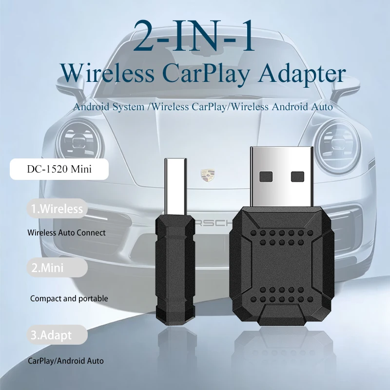 Новый беспроводной адаптер 2-в-1 для CarPlay и Android Auto, Plug and Play, с USB-донглом, Smart Mini Box для VW, Toyota, Nissan, Honda, Ford
Новый беспроводной адаптер 2-в-1 для CarPlay и Android Auto, Plug and Play, с USB-донглом, Smart Mini Box для VW, Toyota, Nissan, Honda, Ford