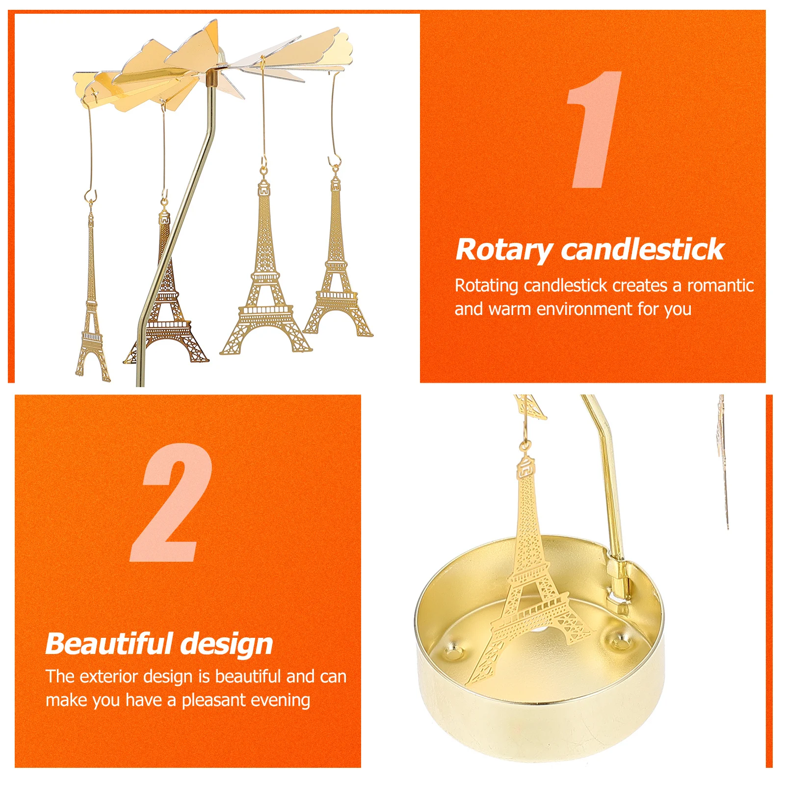 1Pcs Iron Rotating Candlestick Decorative Holder Xmas Party Tabletop Stand Creative Eiffel Tower Design
1Pcs Iron Rotating Candlestick Decorative Holder Xmas Party Tabletop Stand Creative Eiffel Tower Design
