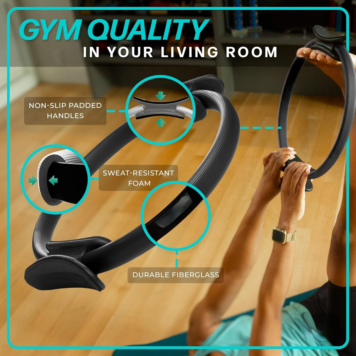Transform your fitness routine with this premium high-quality magic 12" dual grip Pilates ring for ultimate toning results. Revo
Transform your fitness routine with this premium high-quality magic 12" dual grip Pilates ring for ultimate toning results. Revo