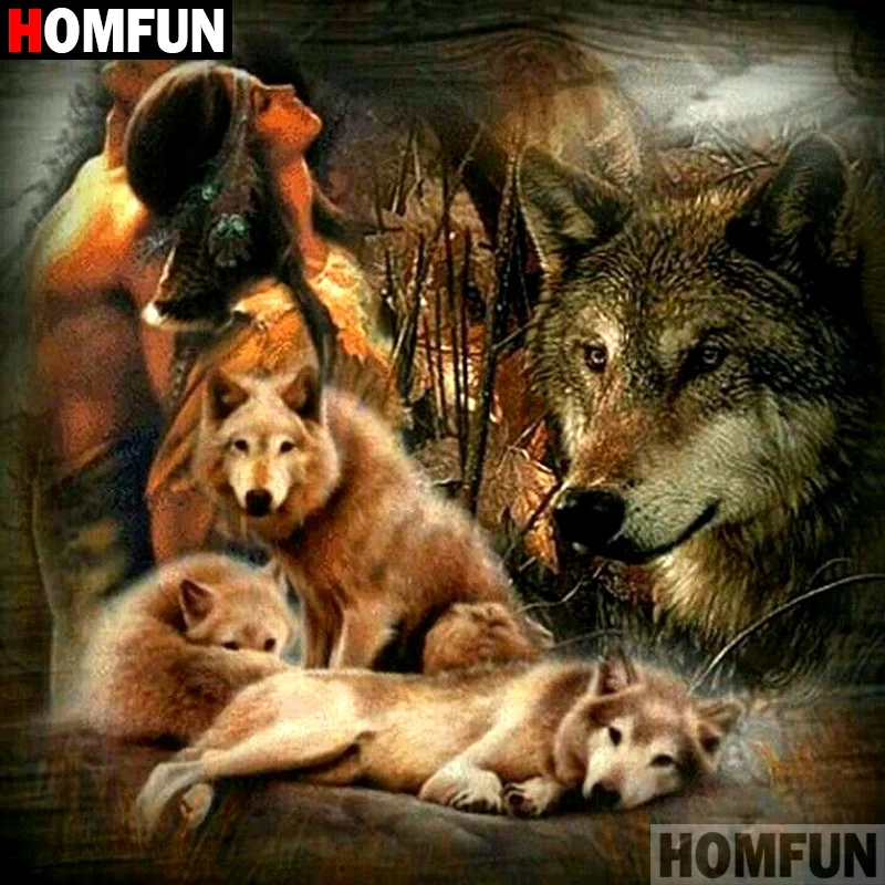 HOMFUN Diamond Painting "Indian wolf" Cross Stitch Custom Photo Diamond Embroidery Square Round Drill Home Decor A08810
HOMFUN Diamond Painting "Indian wolf" Cross Stitch Custom Photo Diamond Embroidery Square Round Drill Home Decor A08810