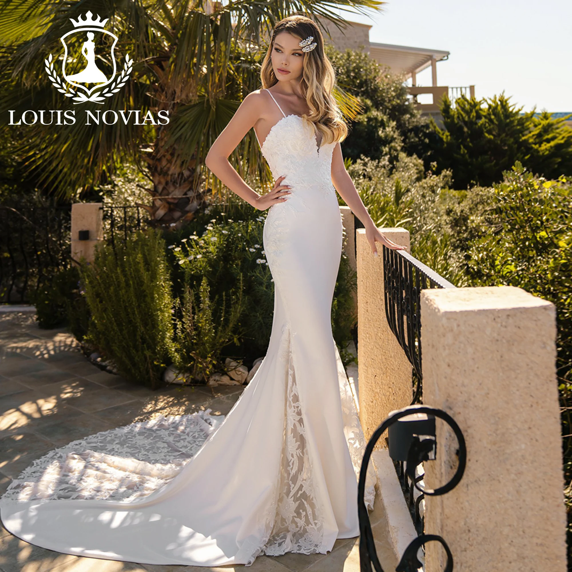 LOUIS NOVIAS Свадебные платья русалки Милая на тонких бретельках с вышивкой и бисером атласное свадебное платье Vestidos De Novia
LOUIS NOVIAS Свадебные платья русалки Милая на тонких бретельках с вышивкой и бисером атласное свадебное платье Vestidos De Novia