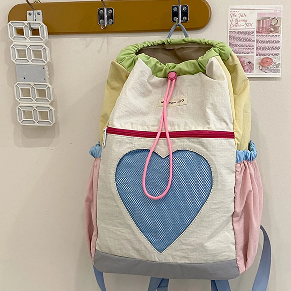 Women Nylon Drawstring School Bag Girls Color-Block Laptop Bag Large Capacity Backpack Korean Daypack Fashion Travel Rucksack
Women Nylon Drawstring School Bag Girls Color-Block Laptop Bag Large Capacity Backpack Korean Daypack Fashion Travel Rucksack