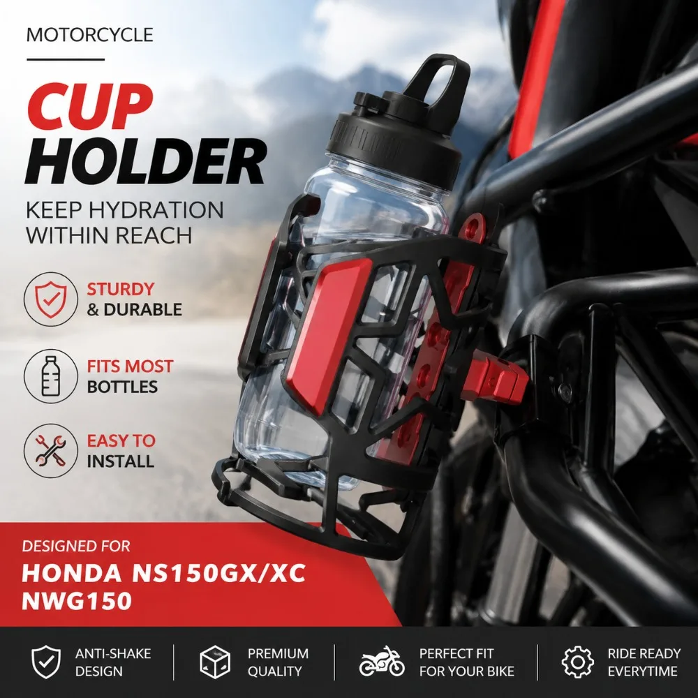 Motorcycle Cup Holder Water Bottle Cage Mount Compatible with NS150GX XC NWG150 Crash Bar Beverage Holder Accessory
Motorcycle Cup Holder Water Bottle Cage Mount Compatible with NS150GX XC NWG150 Crash Bar Beverage Holder Accessory