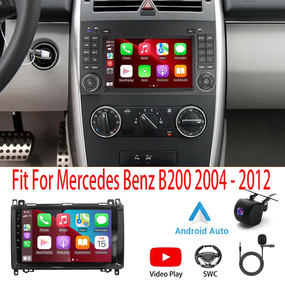 9" Fit For Carplay Android 11 Car Radio GPS Navigation AHD Camera Android Auto 2+32G Fit For Mercedes Benz B200 2004 - 2012
9" Fit For Carplay Android 11 Car Radio GPS Navigation AHD Camera Android Auto 2+32G Fit For Mercedes Benz B200 2004 - 2012