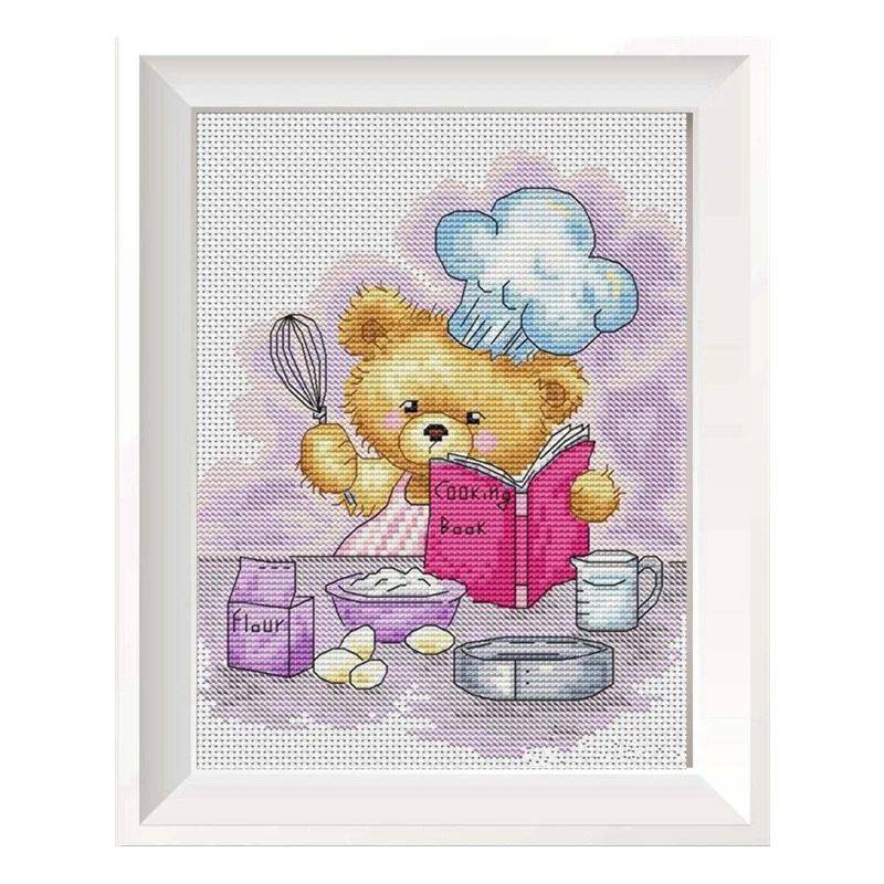 Cross-stitch kit, DIY embroidery tool kit, optional print, handcrafted saga, cake, bear, cartoon, children
Cross-stitch kit, DIY embroidery tool kit, optional print, handcrafted saga, cake, bear, cartoon, children