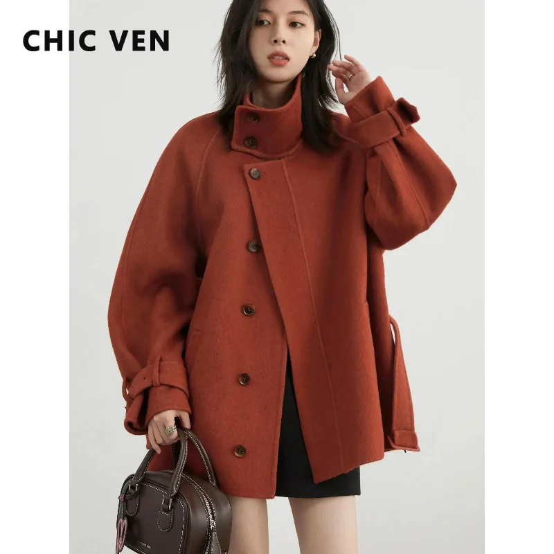 CHIC VEN Women Woolen Coat Loose Casual Single Breasted Stand Up Collar Double-sided Female Long Overcoat Autumn Winter 2024
CHIC VEN Women Woolen Coat Loose Casual Single Breasted Stand Up Collar Double-sided Female Long Overcoat Autumn Winter 2024