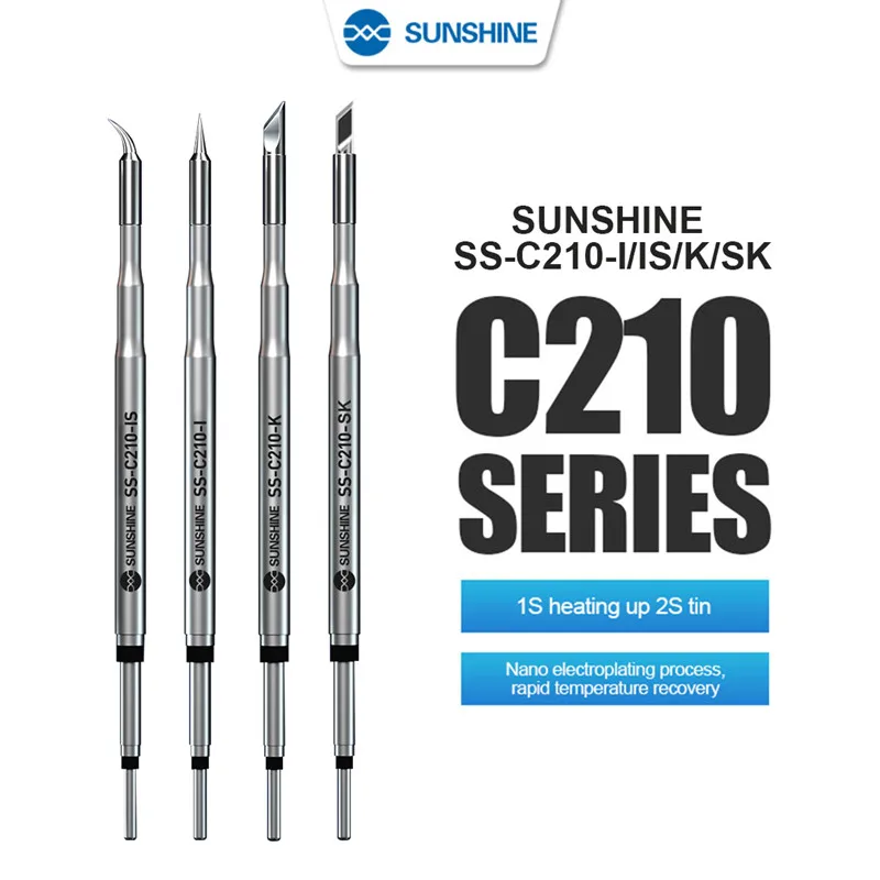 SUNSHINE C210 Встроенные паяльные жала Ремонт мобильных телефонов Нагревательный сердечник Эффективное теплопровождение Восстановление температуры
SUNSHINE C210 Встроенные паяльные жала Ремонт мобильных телефонов Нагревательный сердечник Эффективное теплопровождение Восстановление температуры