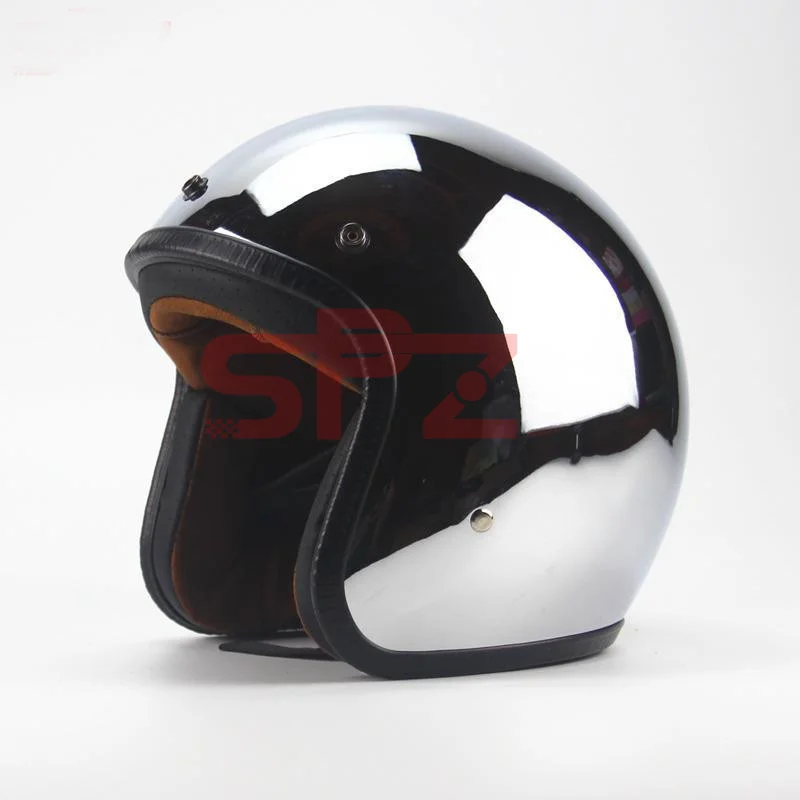 Vintage Silver Chrome Mirror Surface Motorcycle Helmets 3/4 Casque Open Face Summer Helmet for Chopper Bobber Cruiser Cafe Racer
Vintage Silver Chrome Mirror Surface Motorcycle Helmets 3/4 Casque Open Face Summer Helmet for Chopper Bobber Cruiser Cafe Racer