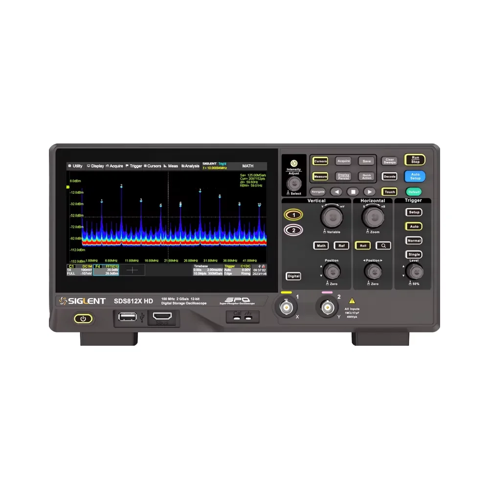 Siglent SDS812X HD 100MHz 12-bit High-Resolution Digital Storage Oscilloscope, 2 Channels, 2GSa/s Sampling Rate
Siglent SDS812X HD 100MHz 12-bit High-Resolution Digital Storage Oscilloscope, 2 Channels, 2GSa/s Sampling Rate