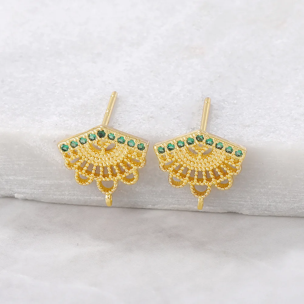 4pcs Handmade Zircon Stud Earrings Connectors Golden Color Stud Earrings Base Diy Earring Settings Jewelry Making Accessories
4pcs Handmade Zircon Stud Earrings Connectors Golden Color Stud Earrings Base Diy Earring Settings Jewelry Making Accessories