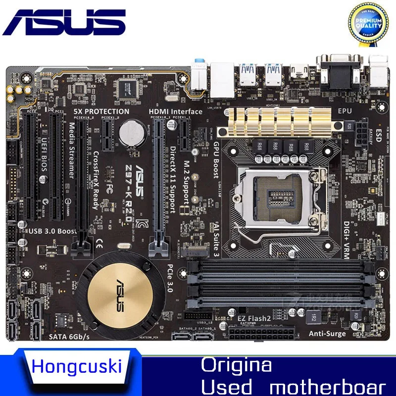 Материнская плата ASUS Z97-K R2.0 Intel Z97 LGA 1150 с поддержкой Core i3-4150 4330 4360 4440 4570S 4670 4765 4771 процессор DDR3 32 ГБМ.2 ATX
Материнская плата ASUS Z97-K R2.0 Intel Z97 LGA 1150 с поддержкой Core i3-4150 4330 4360 4440 4570S 4670 4765 4771 процессор DDR3 32 ГБМ.2 ATX