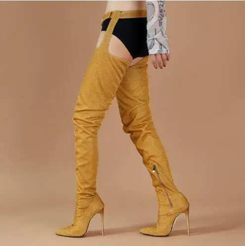 Extra Long 72 CM Length Yellow Black Sequined Cloth High Heel Waist Belt Buckle Boots Women Sexy Pointed Toe Over The Knee Boots
Extra Long 72 CM Length Yellow Black Sequined Cloth High Heel Waist Belt Buckle Boots Women Sexy Pointed Toe Over The Knee Boots