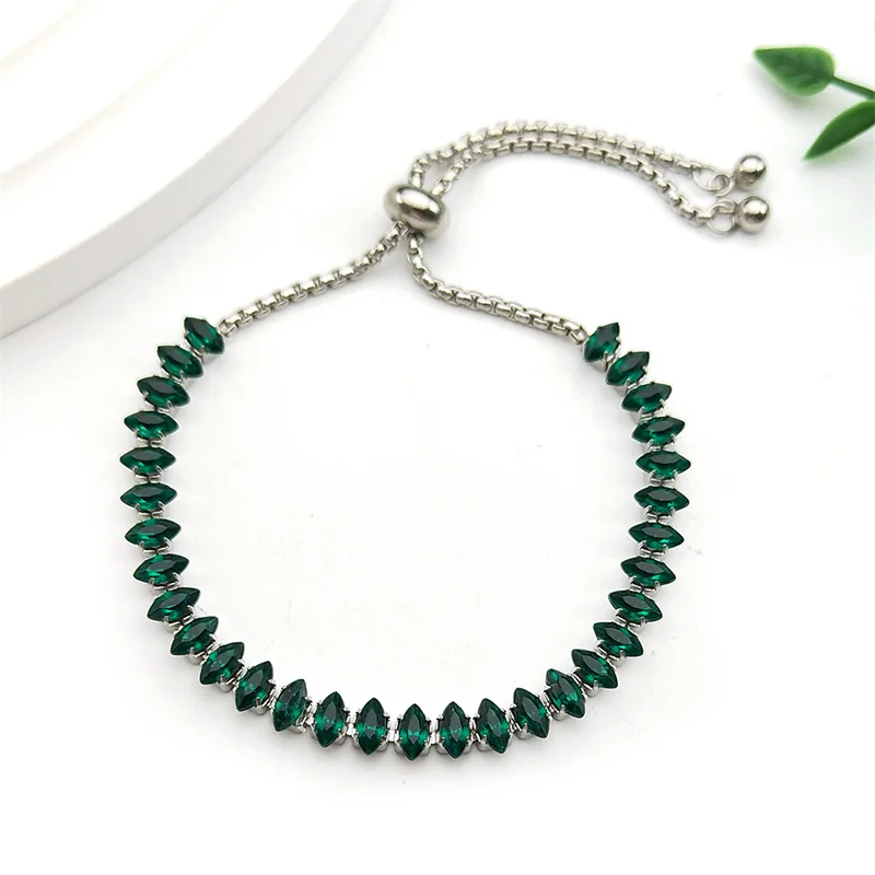 Simple Green Rhinestone Bracelet for Women Girls Stainless Steel Silver Color Female Clear Transparent Hand Chain Jewelry
Simple Green Rhinestone Bracelet for Women Girls Stainless Steel Silver Color Female Clear Transparent Hand Chain Jewelry