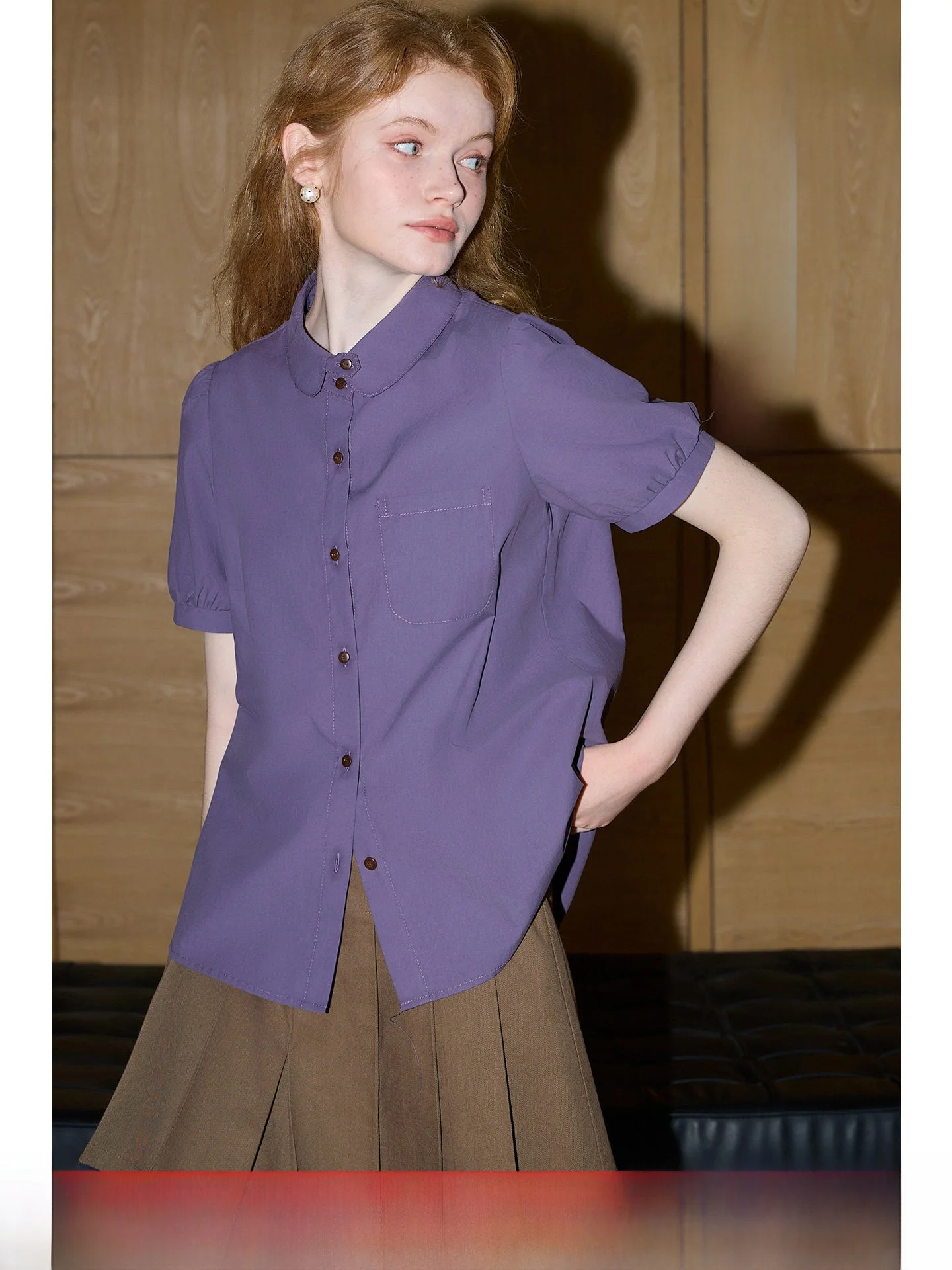 Cotton 100% Women's Bubble Sleeve Shirt Lavender Purple Summer New Style Commute Wind Loose Fit Button Detail Casual Shirt
Cotton 100% Women's Bubble Sleeve Shirt Lavender Purple Summer New Style Commute Wind Loose Fit Button Detail Casual Shirt
