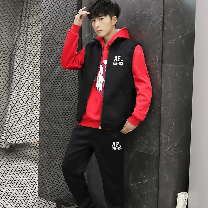 3 Pieces Set Hoodies+Vest+Pants Casual Track Suit Clothing Coats Winter Thick Warm Tracksuit for Couple Printed Mens Set Vest
3 Pieces Set Hoodies+Vest+Pants Casual Track Suit Clothing Coats Winter Thick Warm Tracksuit for Couple Printed Mens Set Vest