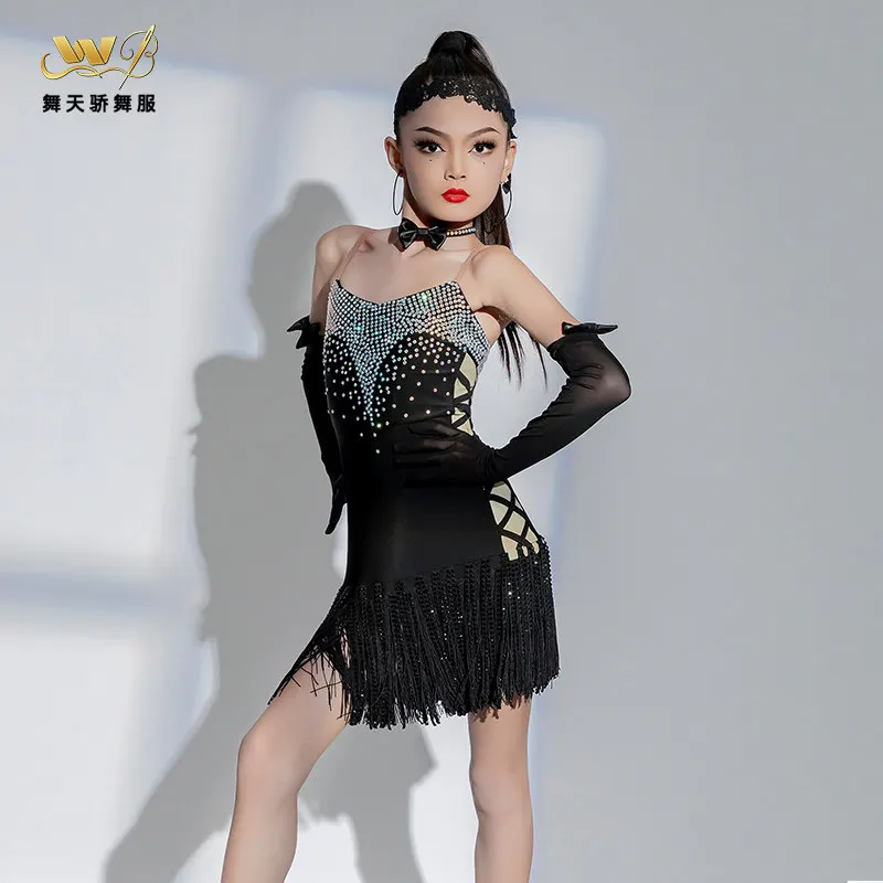 Womens Tassel Latin Dance Leotard Dress Rhinestone Fringed Bodysuit+Gloves Outfits for Tango Cha-Cha Salsa Skating Performance
Womens Tassel Latin Dance Leotard Dress Rhinestone Fringed Bodysuit+Gloves Outfits for Tango Cha-Cha Salsa Skating Performance