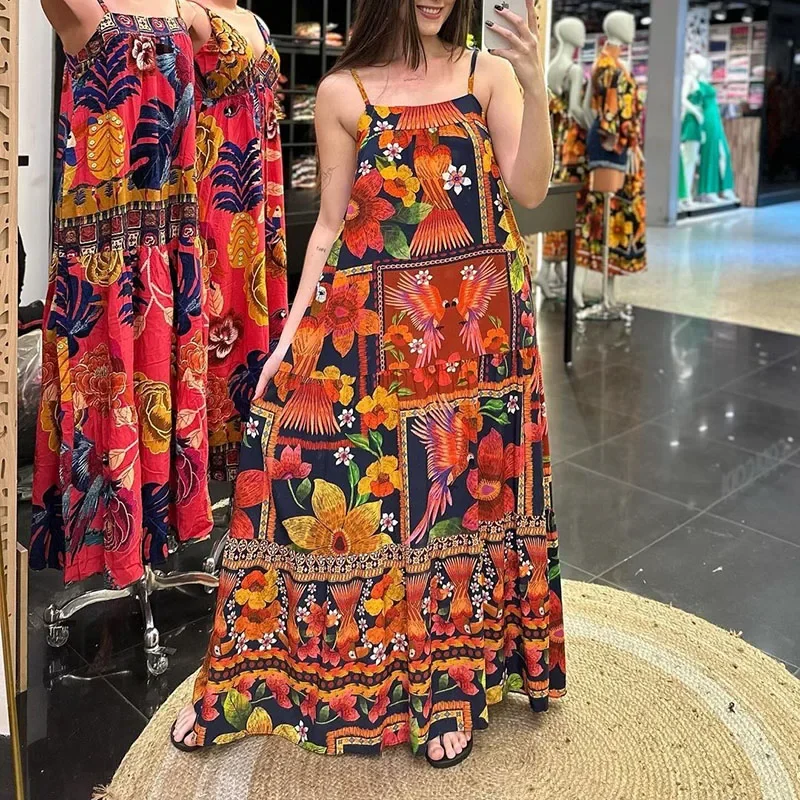 Sexy Spicy Girl Sleeveless Maxi Dress Female New Printing Summer Backless Loose Spaghetti Strap Dresses Party Fashion Vestidos
Sexy Spicy Girl Sleeveless Maxi Dress Female New Printing Summer Backless Loose Spaghetti Strap Dresses Party Fashion Vestidos