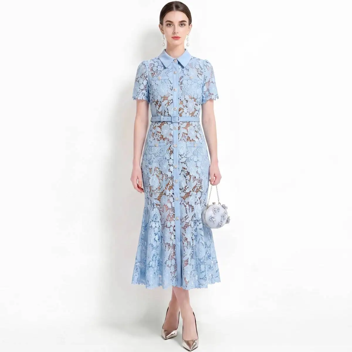 Princess Summer Formal Evening Fishtail Dress Shirt Women Short Sleeve Embroidery Hollow Lace Long Dresses Party Wedding Robe
Princess Summer Formal Evening Fishtail Dress Shirt Women Short Sleeve Embroidery Hollow Lace Long Dresses Party Wedding Robe