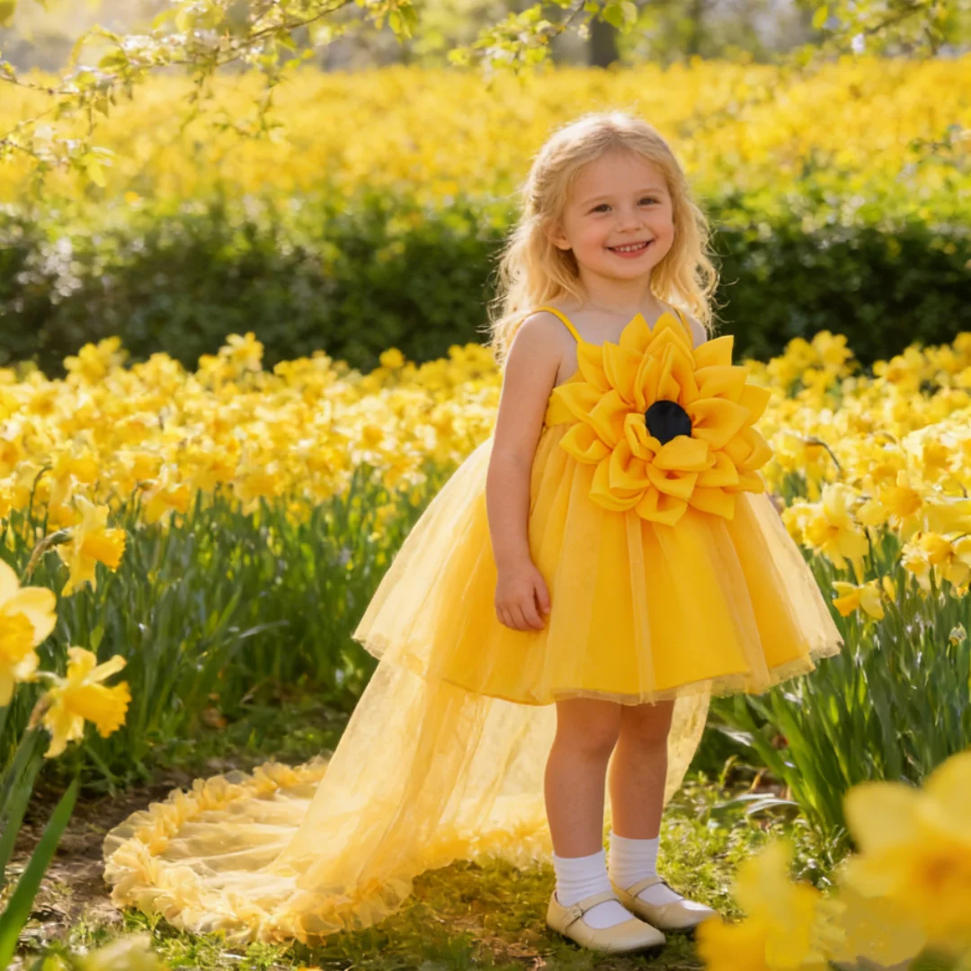 Girls Floral Trailing Skirt Mesh Ball Gown Baptism Birthday Prom Party Elegant Wedding Princess Performance Evening Costume
Girls Floral Trailing Skirt Mesh Ball Gown Baptism Birthday Prom Party Elegant Wedding Princess Performance Evening Costume 