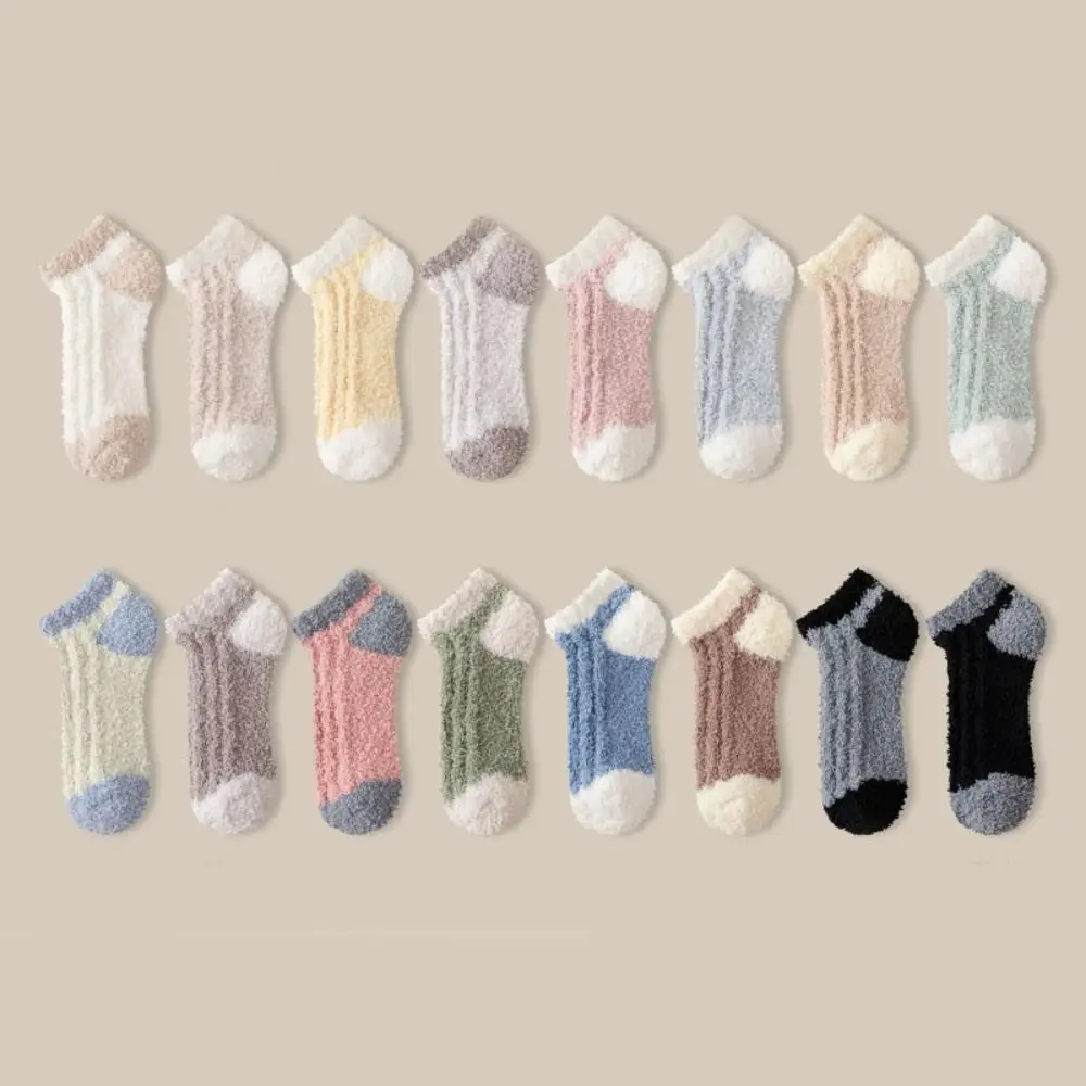 3Pairs Creative Thickened Coral Fleece Socks Winter Patchwork Floor Plush Socks Hosiery Sleeping Warm Boat Socks Women Autumn
3Pairs Creative Thickened Coral Fleece Socks Winter Patchwork Floor Plush Socks Hosiery Sleeping Warm Boat Socks Women Autumn