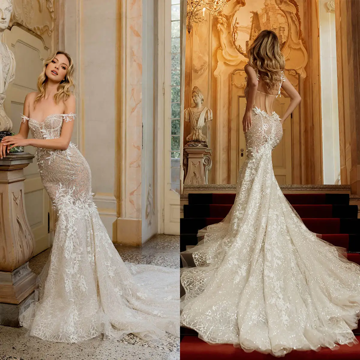Exquisite Mermaid Wedding Dress Feathers Sequins Spaghetti Strap Bride Gowns Appliques Sleeveless Lace Bridal Dresses
Exquisite Mermaid Wedding Dress Feathers Sequins Spaghetti Strap Bride Gowns Appliques Sleeveless Lace Bridal Dresses