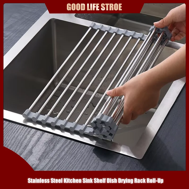 Kitchen Sink Shelf Dish Drying Rack Roll-Up Stainless Steel Vegetable Dish Drainer Anti-Rust Easy to Clean Kitchen Accessory
Kitchen Sink Shelf Dish Drying Rack Roll-Up Stainless Steel Vegetable Dish Drainer Anti-Rust Easy to Clean Kitchen Accessory