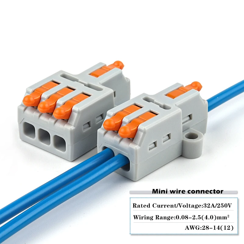 Mini Compact Splicing Electrical Connector 1 into 1/2/3/4/5out Lever Wire Connectors Kit for Household Quick Connector 28-12 AWG
Mini Compact Splicing Electrical Connector 1 into 1/2/3/4/5out Lever Wire Connectors Kit for Household Quick Connector 28-12 AWG