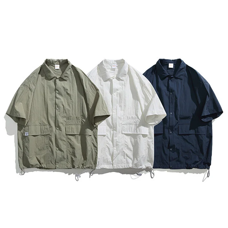 Men Summer Japanese Streetwear Fashion Loose Casual Short Sleeve Cargo Shirt Women Outdoor Quick Dry Techwear Shirts Blousers
Men Summer Japanese Streetwear Fashion Loose Casual Short Sleeve Cargo Shirt Women Outdoor Quick Dry Techwear Shirts Blousers