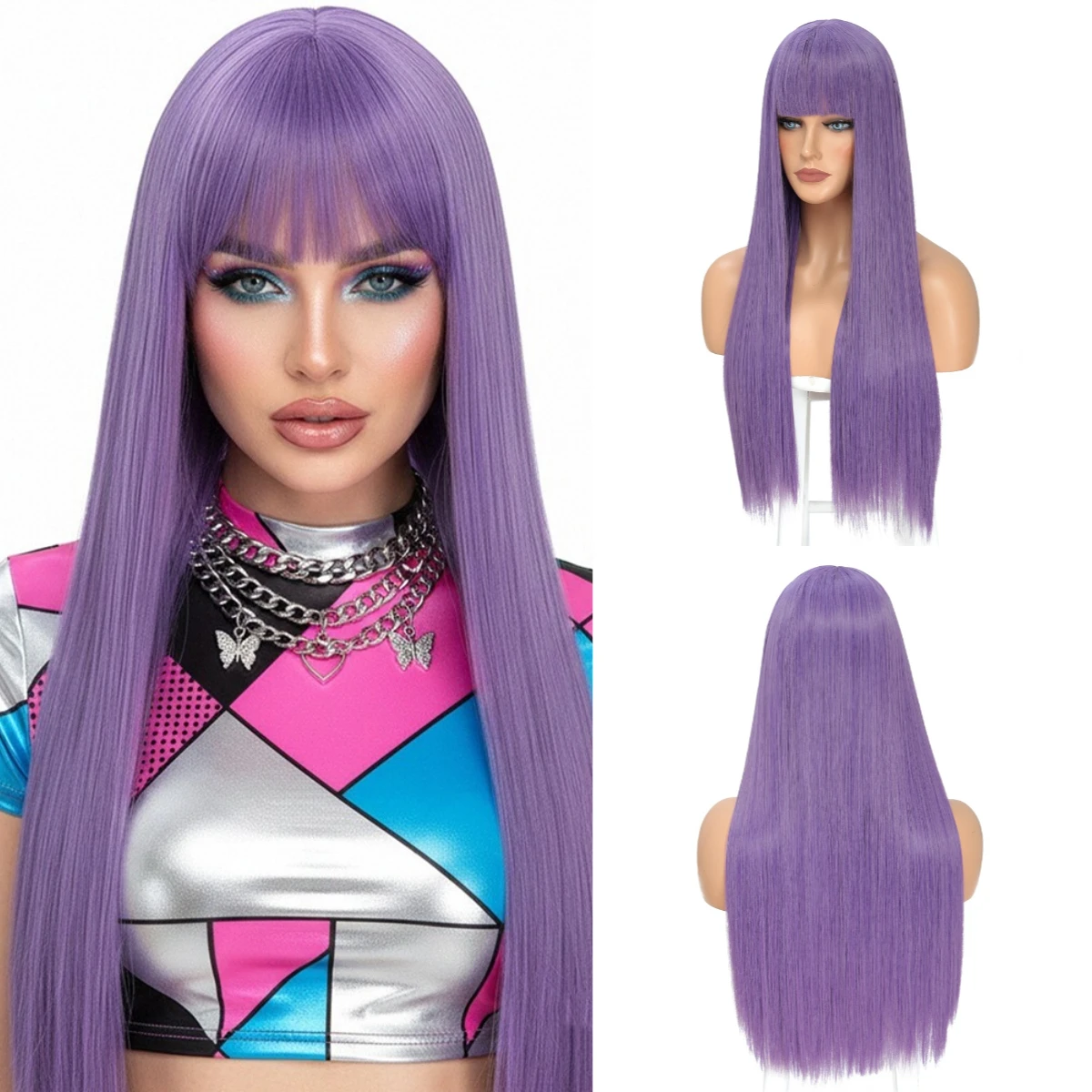 Women's Heat Resistant Long Straight Purple Wig With Bang Synthetic Fiber for Lolita Cosplay Halloween Christmas & Casual Glam
Women's Heat Resistant Long Straight Purple Wig With Bang Synthetic Fiber for Lolita Cosplay Halloween Christmas & Casual Glam