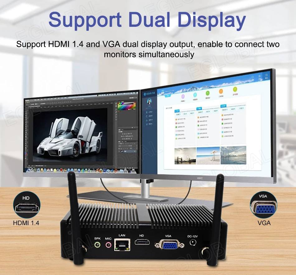 EGLOBAL Дешевый безвентиляторный мини-ПК Intel Core i3 i5 4 * USB 3.0 HDMI VGA 1 DDR3/DDR4 Слот для оперативной памяти Компактный компьютер WIFI Bluetooth
EGLOBAL Дешевый безвентиляторный мини-ПК Intel Core i3 i5 4 * USB 3.0 HDMI VGA 1 DDR3/DDR4 Слот для оперативной памяти Компактный компьютер WIFI Bluetooth