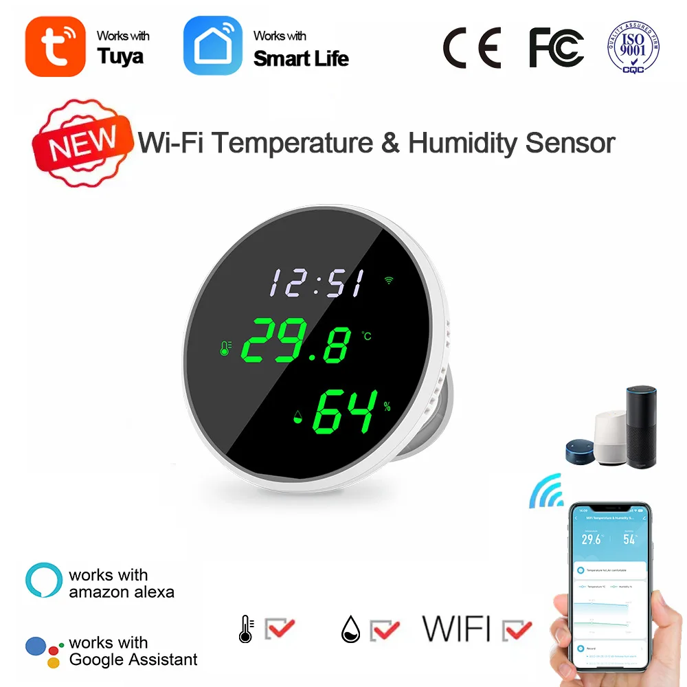 Graffiti WiFi Temperature Humidity Sensor Tuya Detector WIFI Wireless Temperature Humidity USB Charging Temperature Sensor
Graffiti WiFi Temperature Humidity Sensor Tuya Detector WIFI Wireless Temperature Humidity USB Charging Temperature Sensor