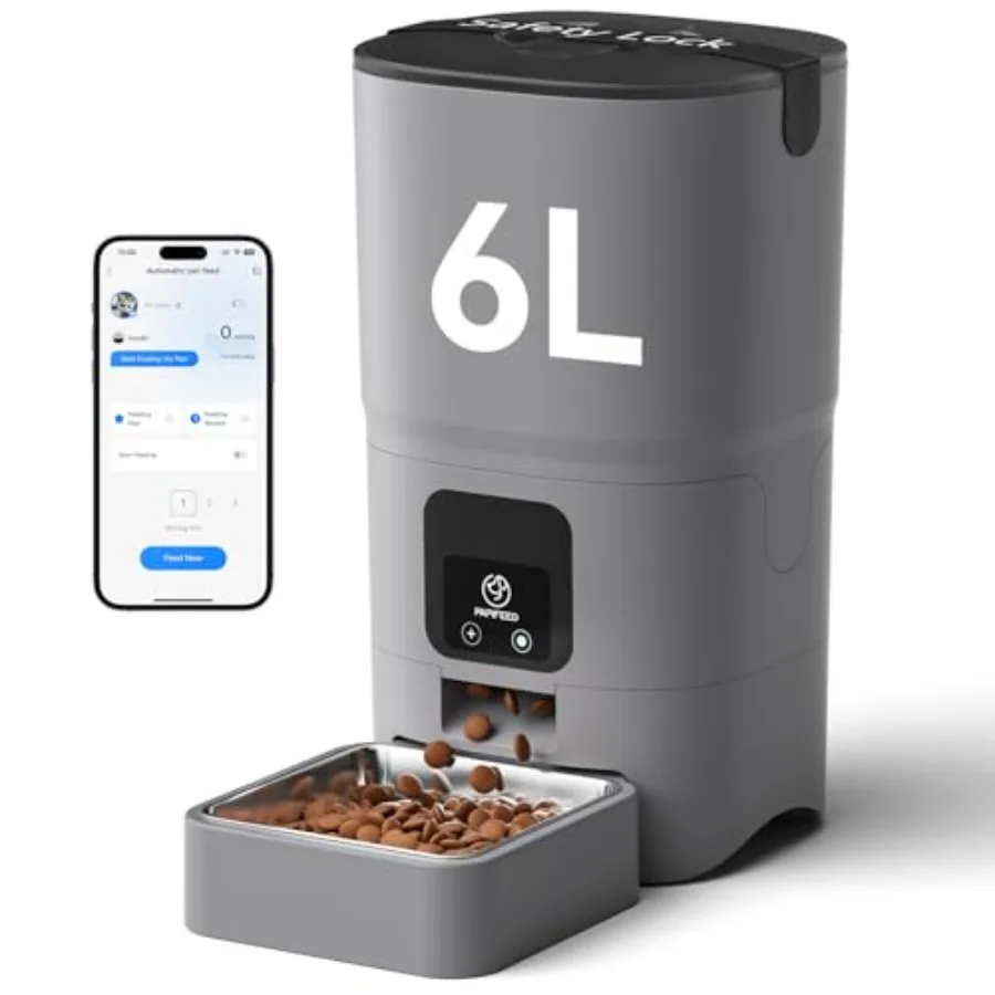 Automatic Cat Feeder with App, 2.4G WiFi Cat Food Dispenser, 6L Timed Cat Feeders for Dry Food, 10 Meals/Day, 12 Portions/Meal,
Automatic Cat Feeder with App, 2.4G WiFi Cat Food Dispenser, 6L Timed Cat Feeders for Dry Food, 10 Meals/Day, 12 Portions/Meal,
